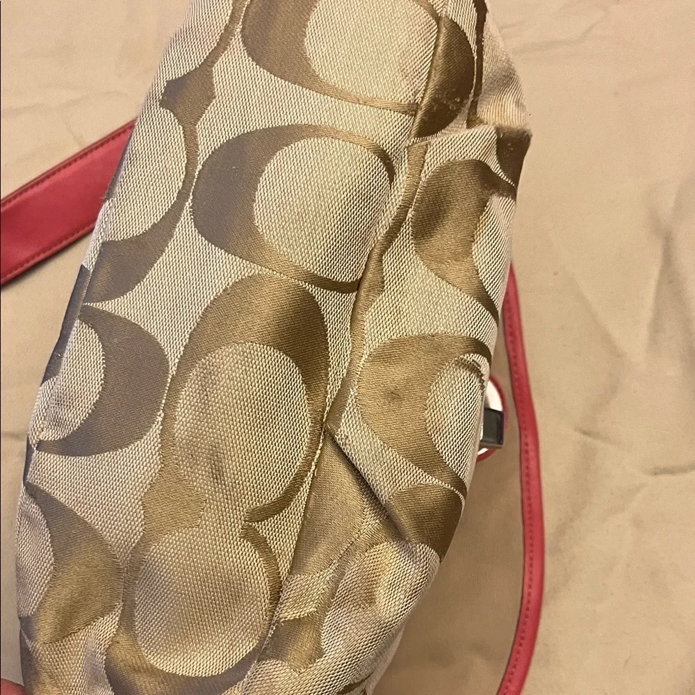 Coach Beige and Pink Crossbody Bag